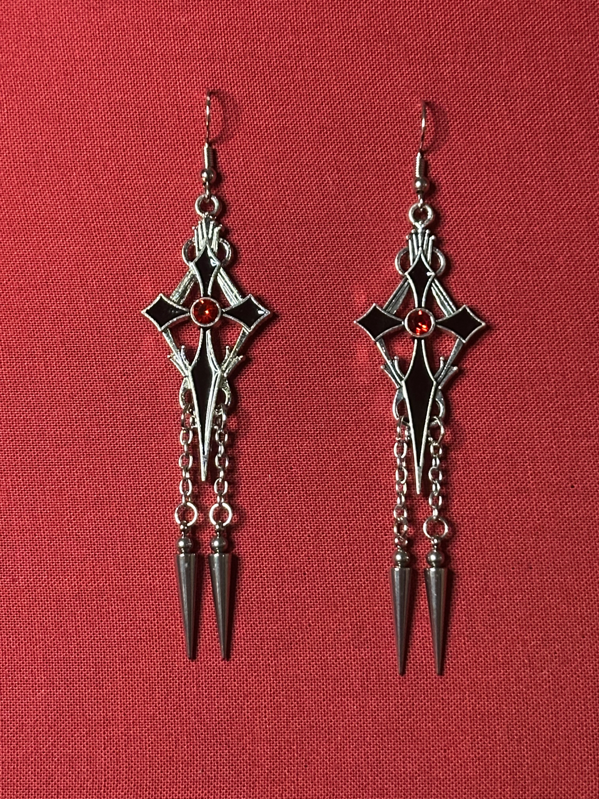 Silver Gothic Cross and Spikes